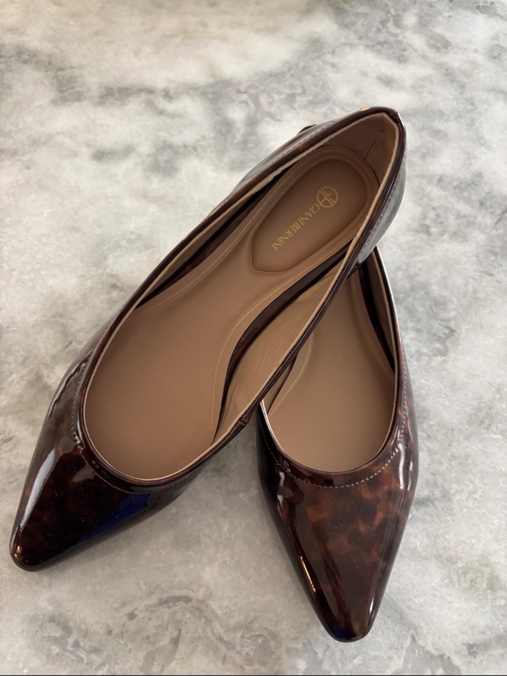 Giani Bernini Women's Dress Flats Size 6.5 Unique Brown Color • Slip‑On Comfort